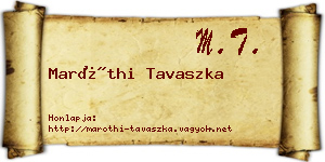 Maróthi Tavaszka névjegykártya
